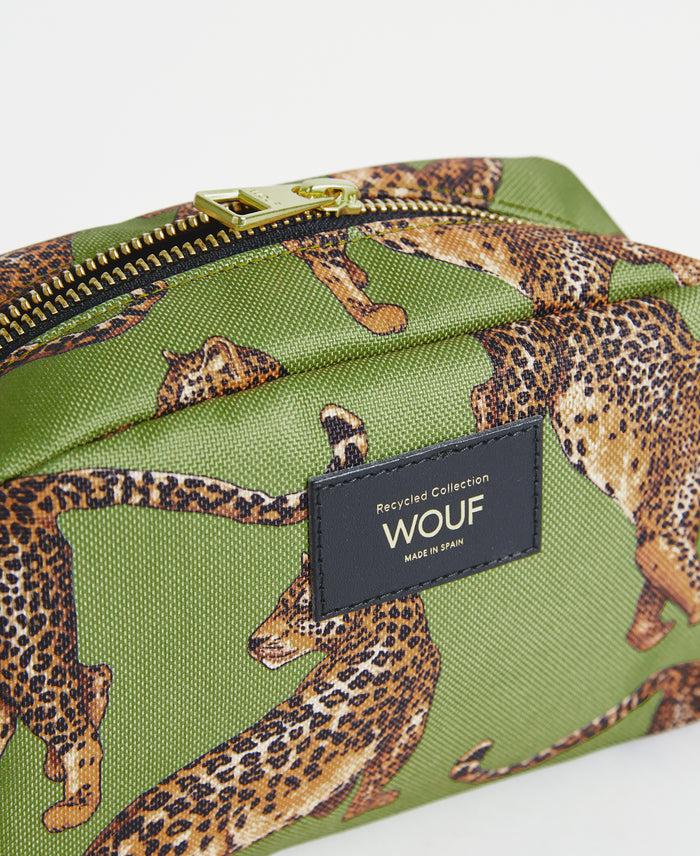 Wouf Olive Leopard Toiletry Bag