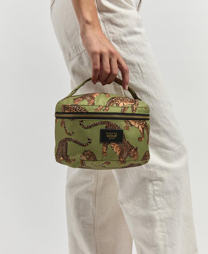 Wouf Olive Leopard Vanity Bag