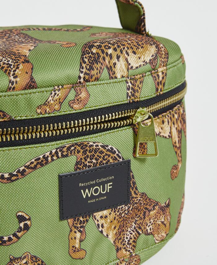 Wouf Olive Leopard Vanity Bag