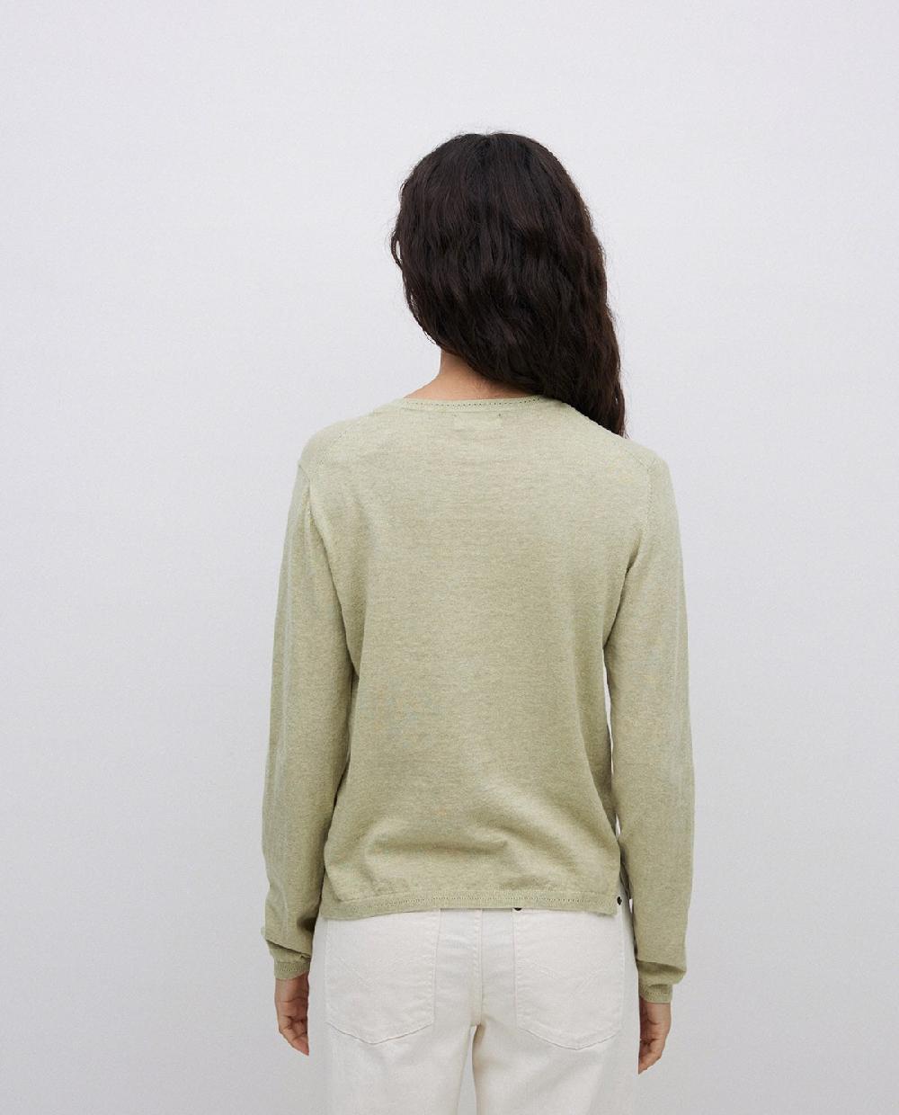 Yerse Jersey Escote Redondo Algodón Orgánico Verde Claro