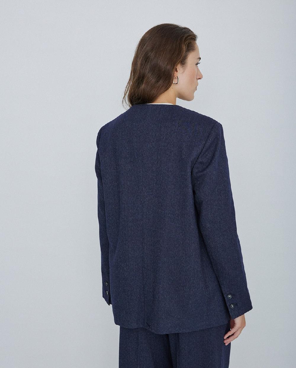 Yerse Americana Diseño Monocolor Azul Marino