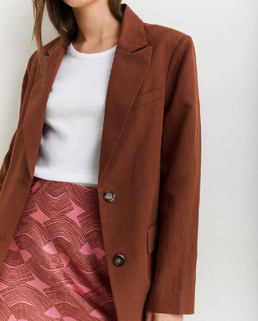 Yerse Americana Traje Lino Chocolate