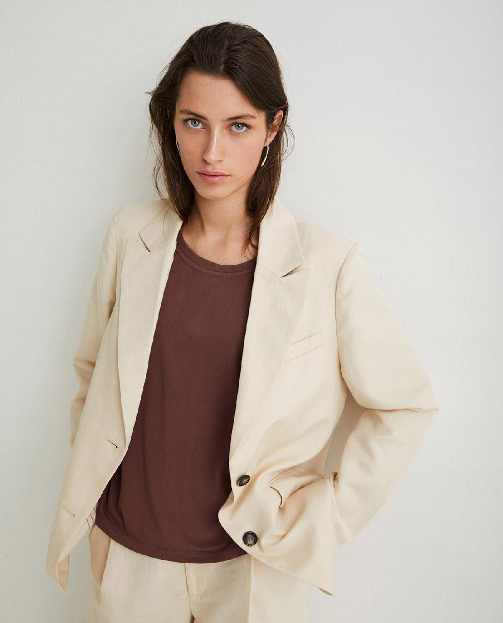 Yerse Americana Traje Lino Natural