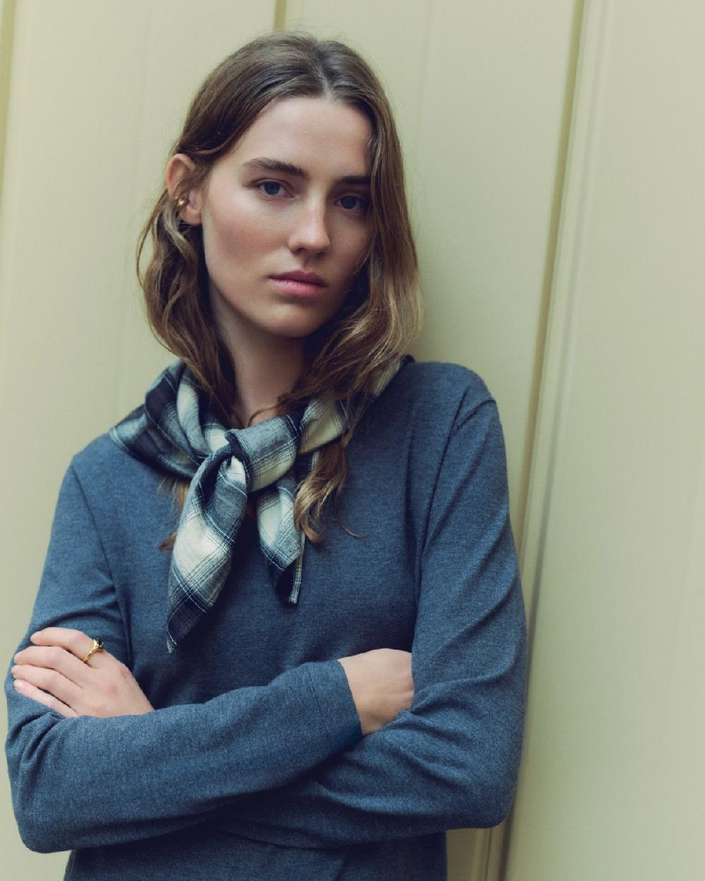 yerse Bandana algodón cuadros negro