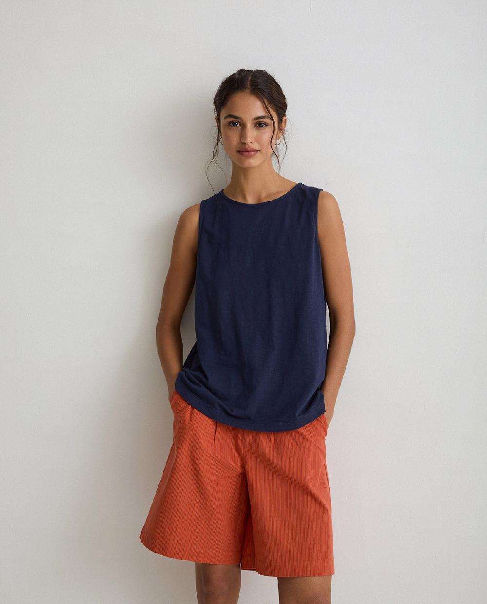 yerse Bermudas pinzas naranja