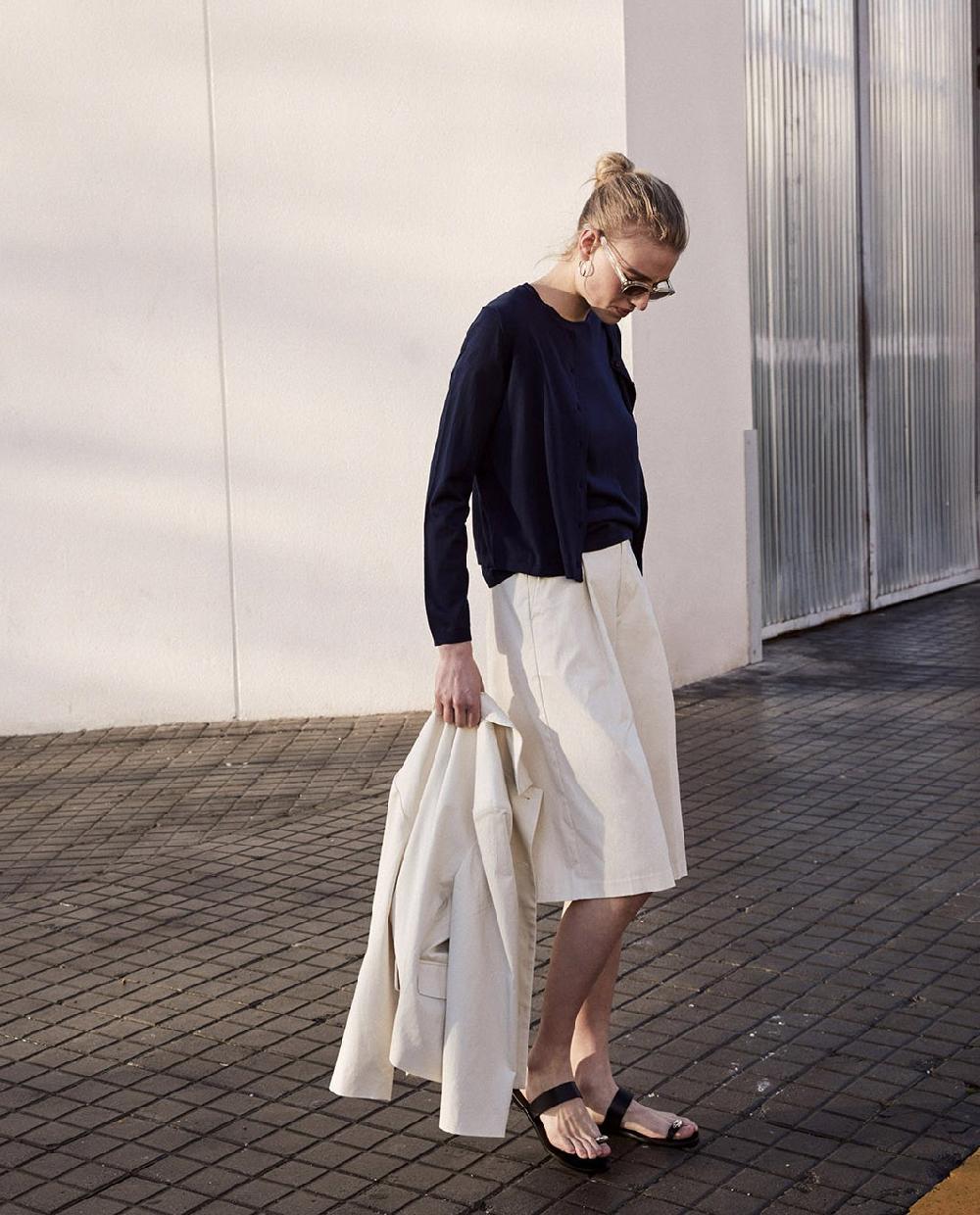 yerse Bermudas tejido gabardina blanco roto