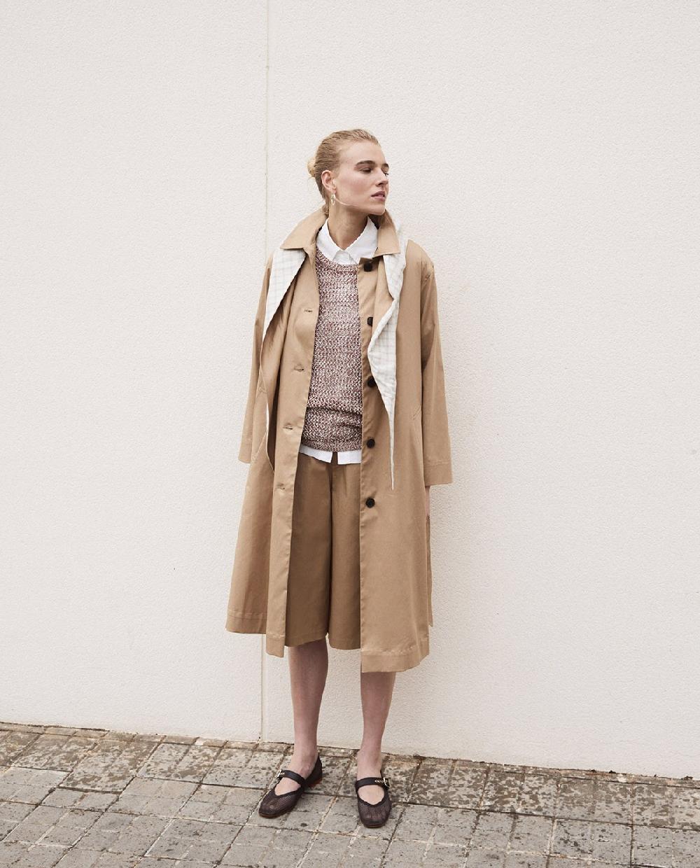 Yerse Bermudas Tejido Gabardina Camel