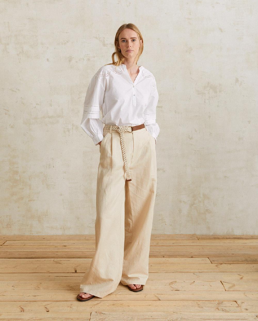 Yerse Blusa Algodón Bordados Blanco