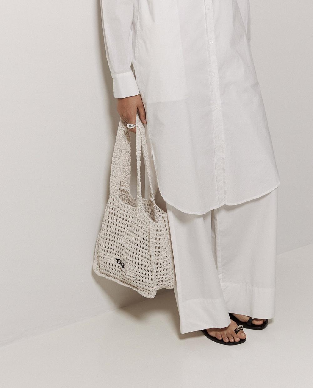 yerse Bolso handmade macramé crudo