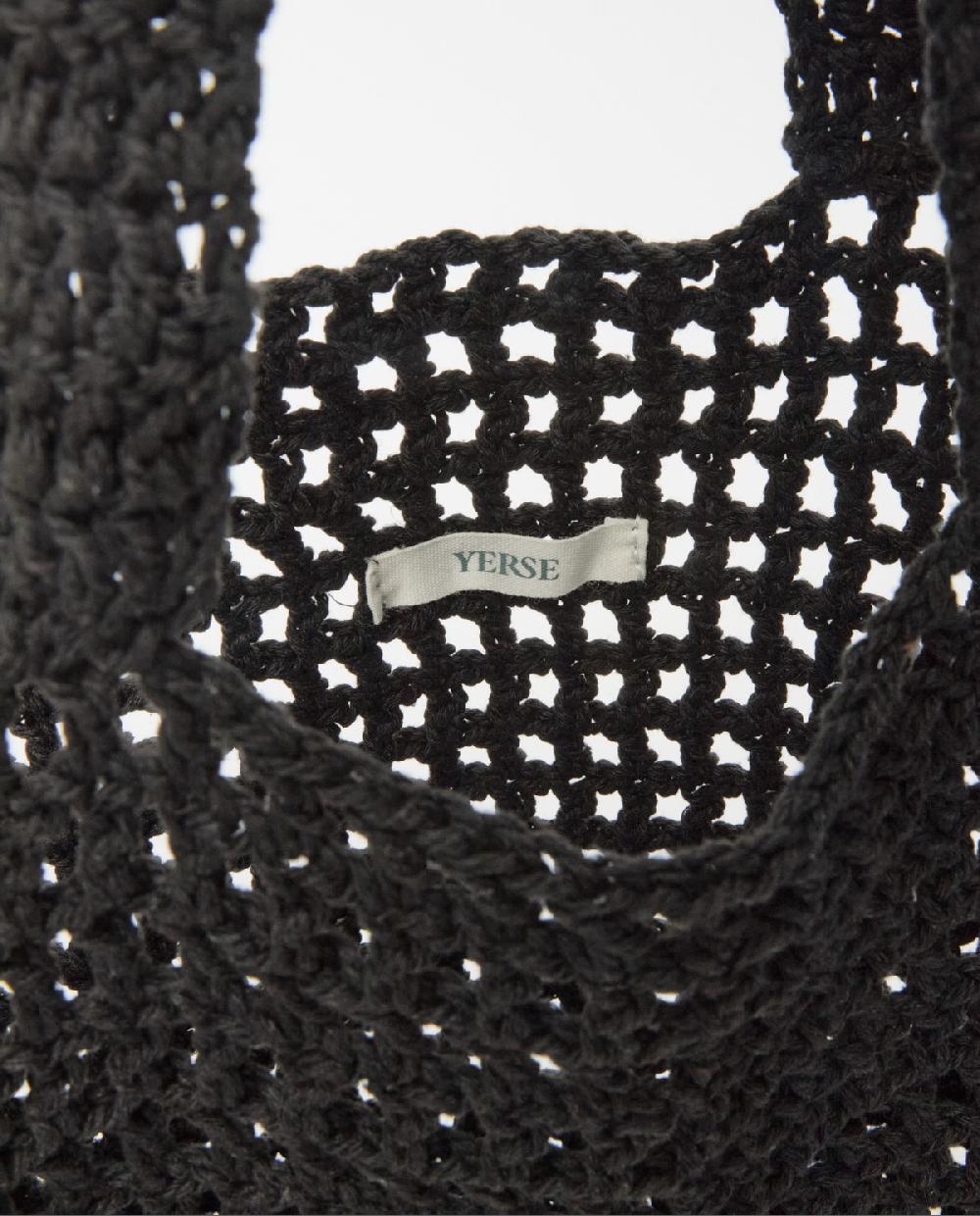 Yerse Bolso Handmade Macramé Negro