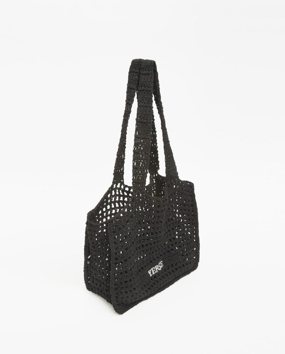 Yerse Bolso Handmade Macramé Negro
