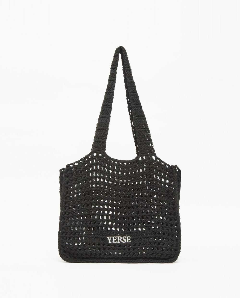 yerse Bolso handmade macramé negro