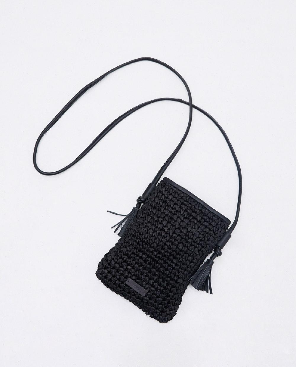 Yerse Bolso Handmade Rafia Negro