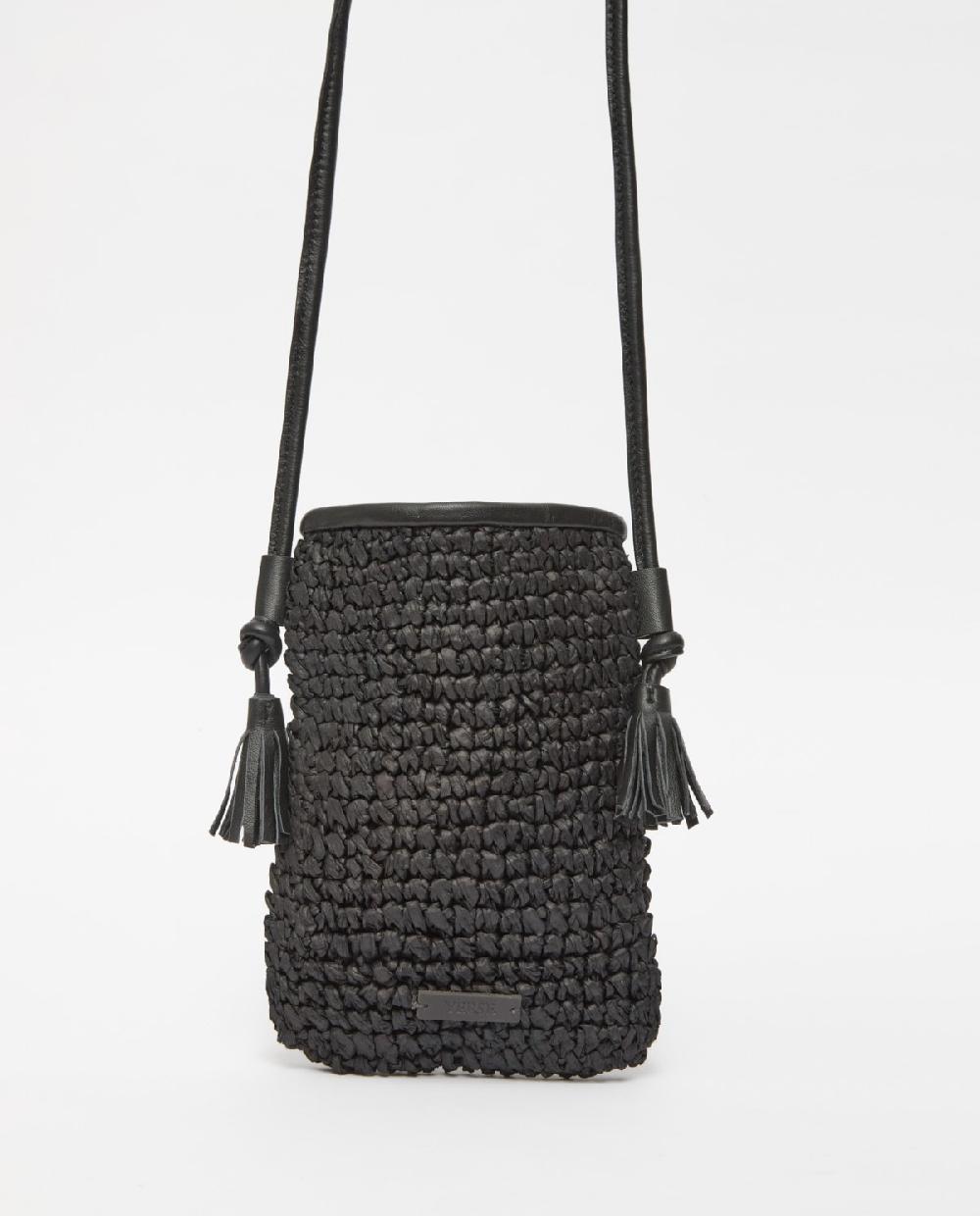 Yerse Bolso Handmade Rafia Negro