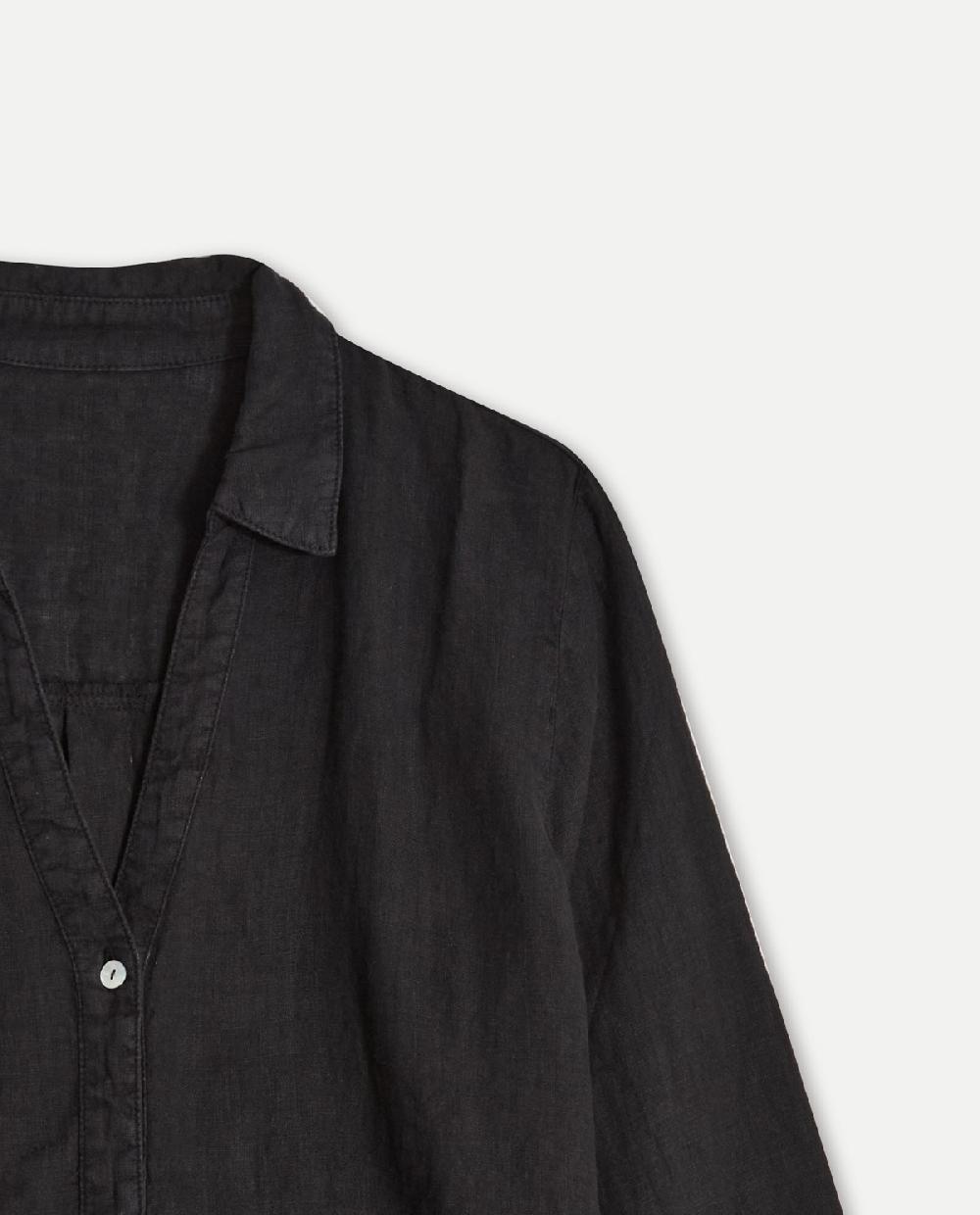 Yerse Camisa 100% Lino Negro