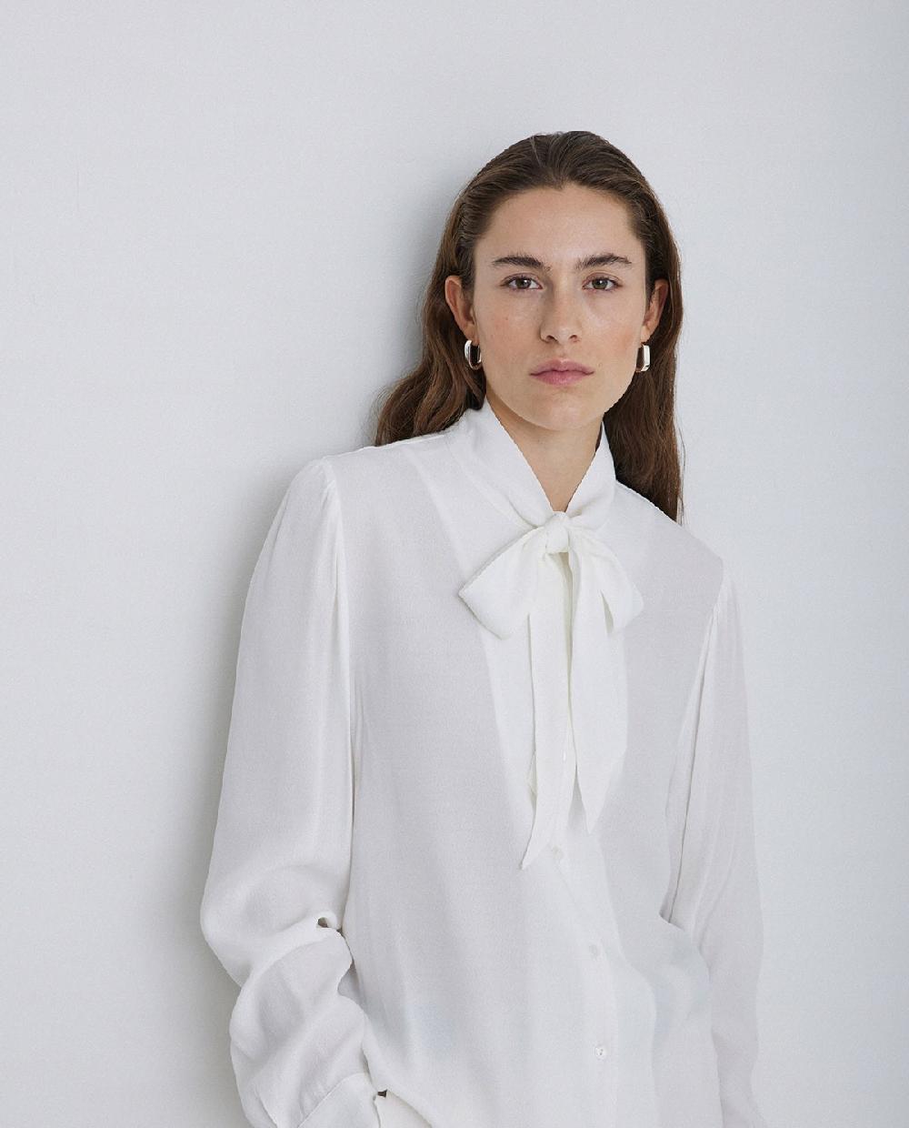 yerse Camisa fluida lazo crudo