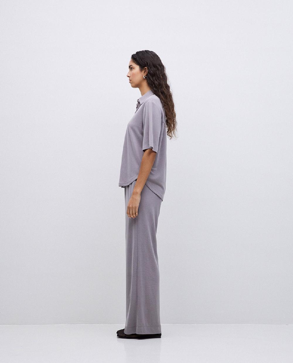 Yerse Camisa Fluida Manga Corta Gris