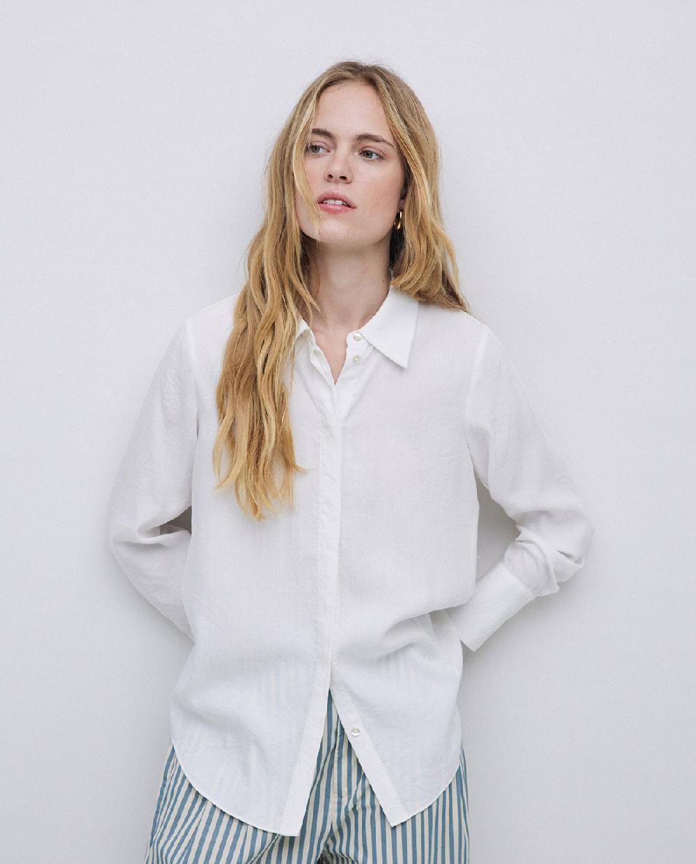 yerse Camisa fluida viscosa blanco