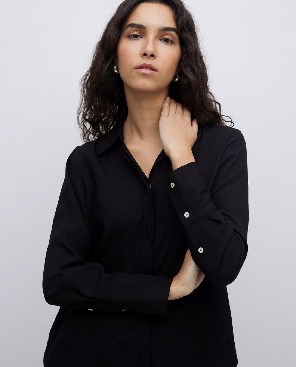 Yerse Camisa Fluida Viscosa Negro