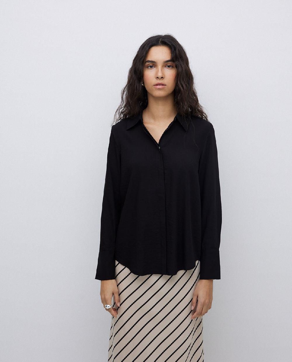 Yerse Camisa Fluida Viscosa Negro