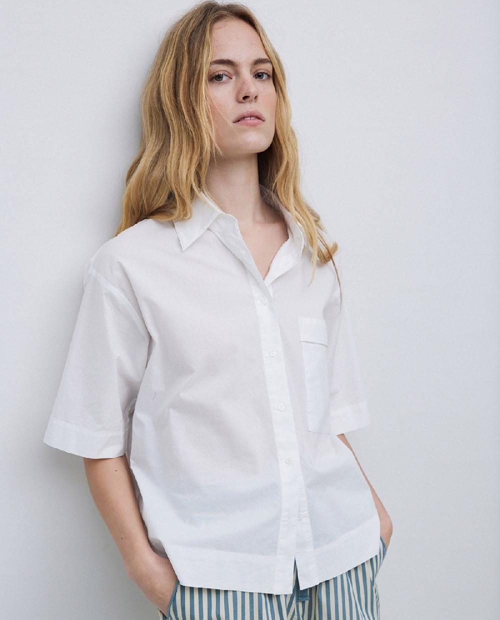 Yerse Camisa Manga Corta Popelín Blanco