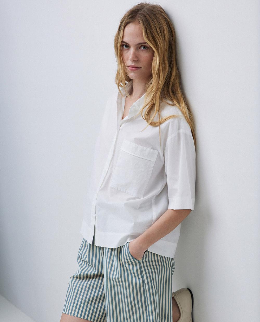 Yerse Camisa Manga Corta Popelín Blanco