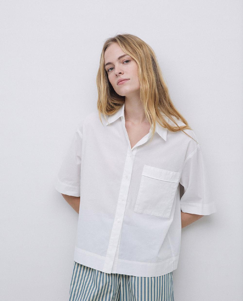 yerse Camisa manga corta popelín blanco