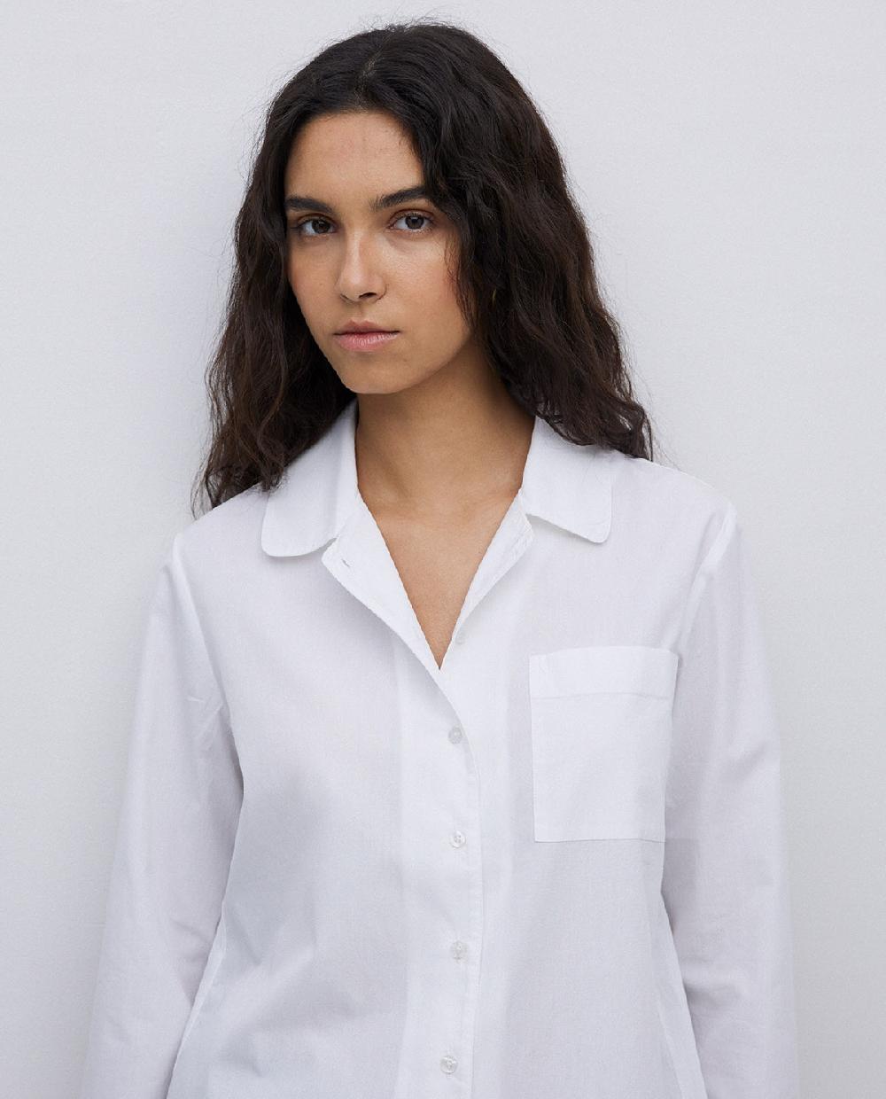 Yerse Camisa Popelín Algodón Orgánico Blanco