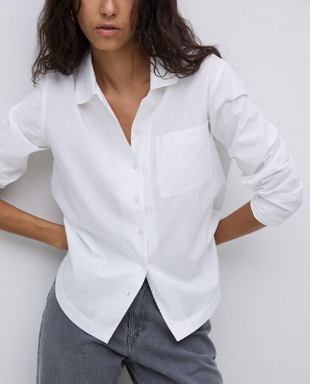 Yerse Camisa Popelín Algodón Orgánico Blanco