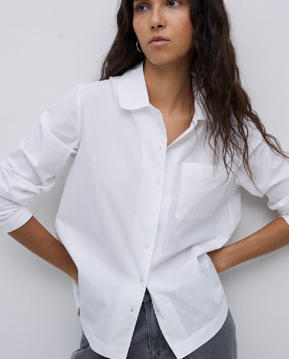 yerse Camisa popelín algodón orgánico blanco