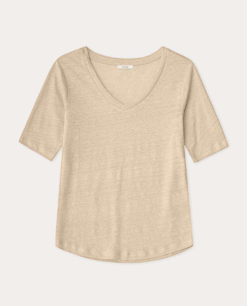 yerse Camiseta 100% lino beige