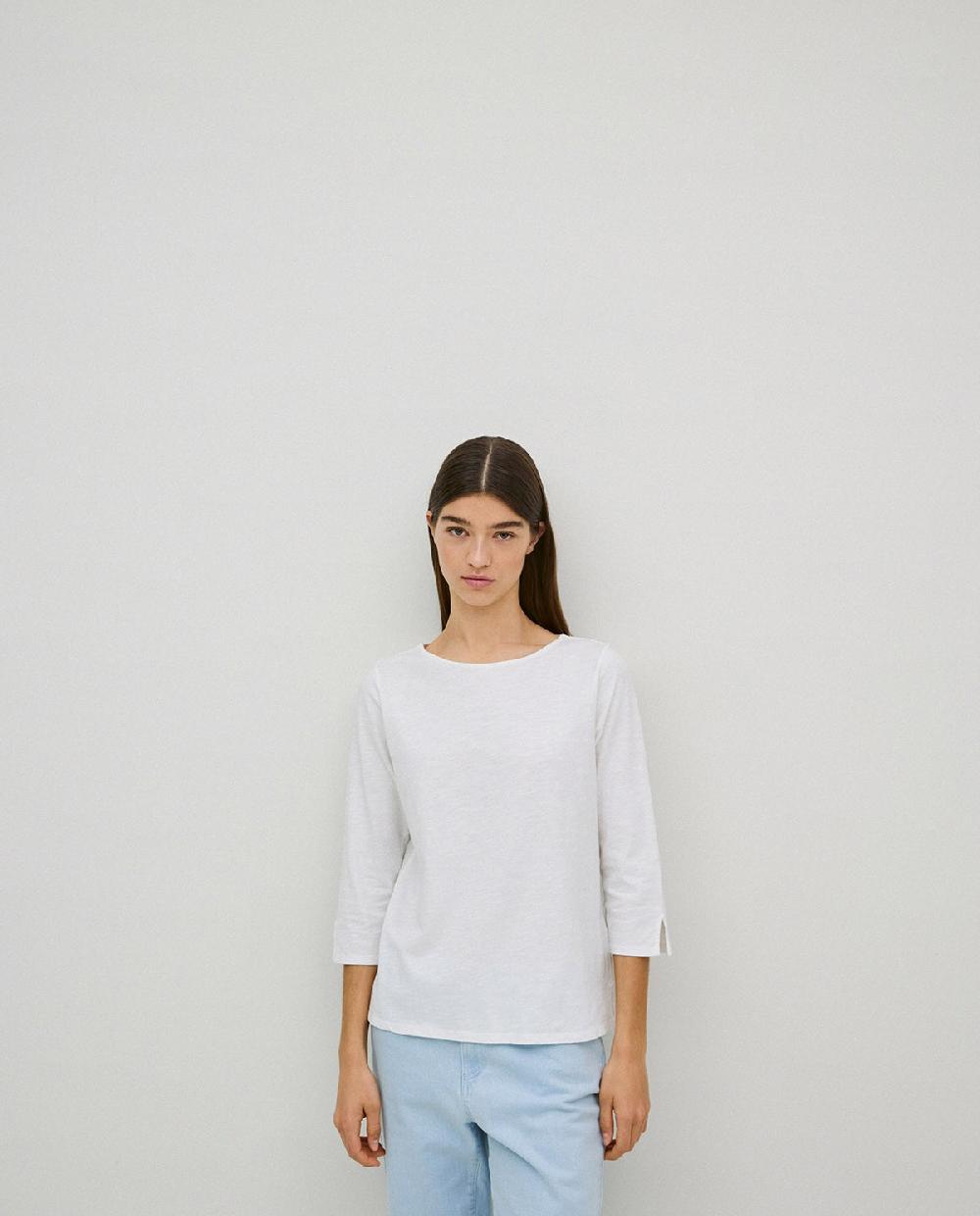 Yerse Camiseta 3/4 Algodón Flamé Blanco