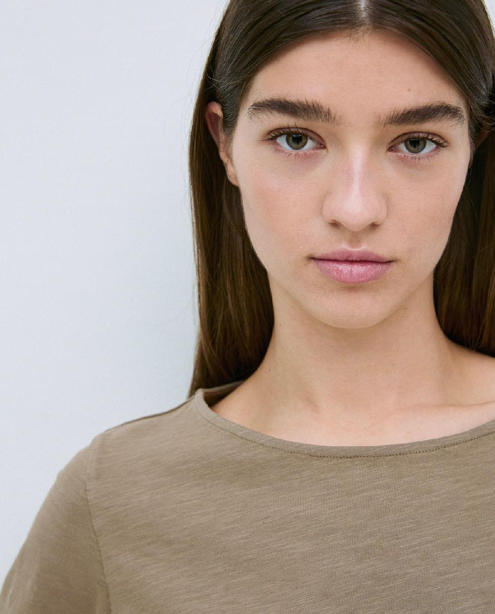 Yerse Camiseta 3/4 Algodón Flamé Caqui