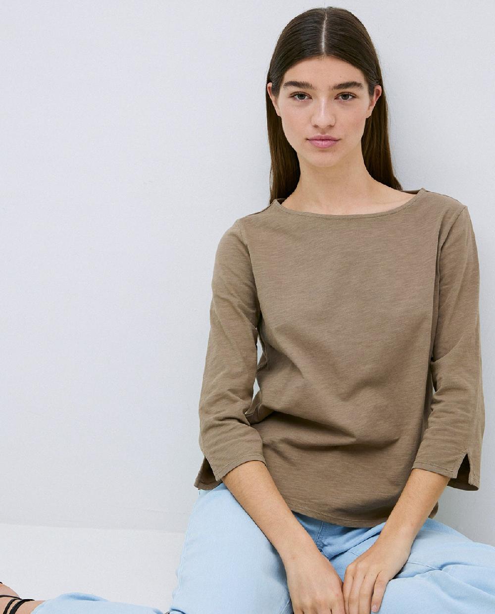 yerse Camiseta 3/4 algodón flamé caqui