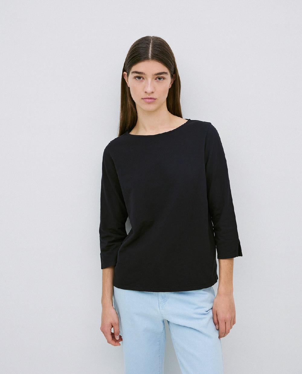 Yerse Camiseta 3/4 Algodón Flamé Negro