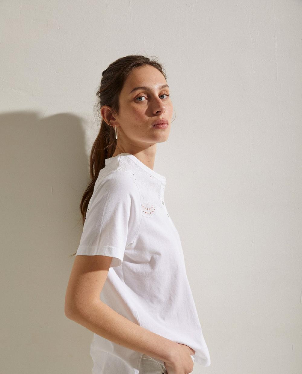 yerse Camiseta algodón bordados Blanco