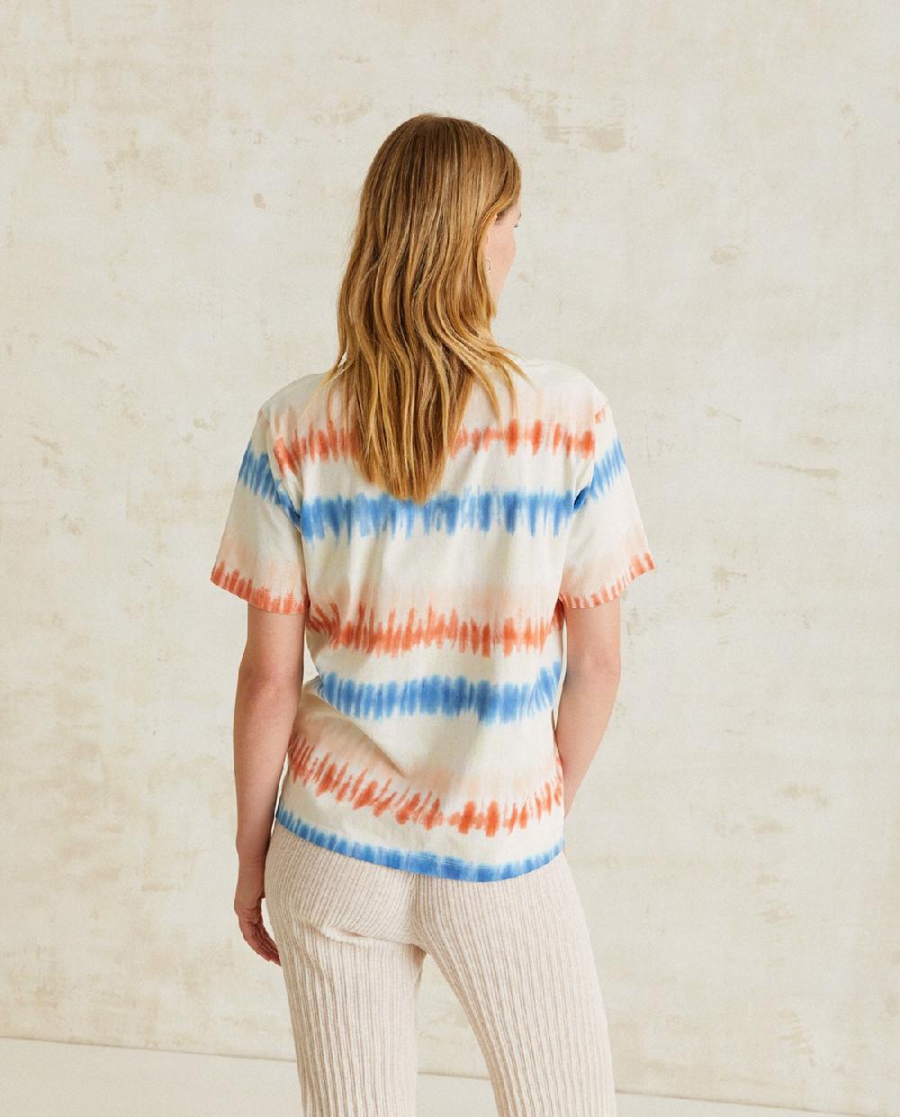 Yerse Camiseta Algodón Tie Dye Naranja