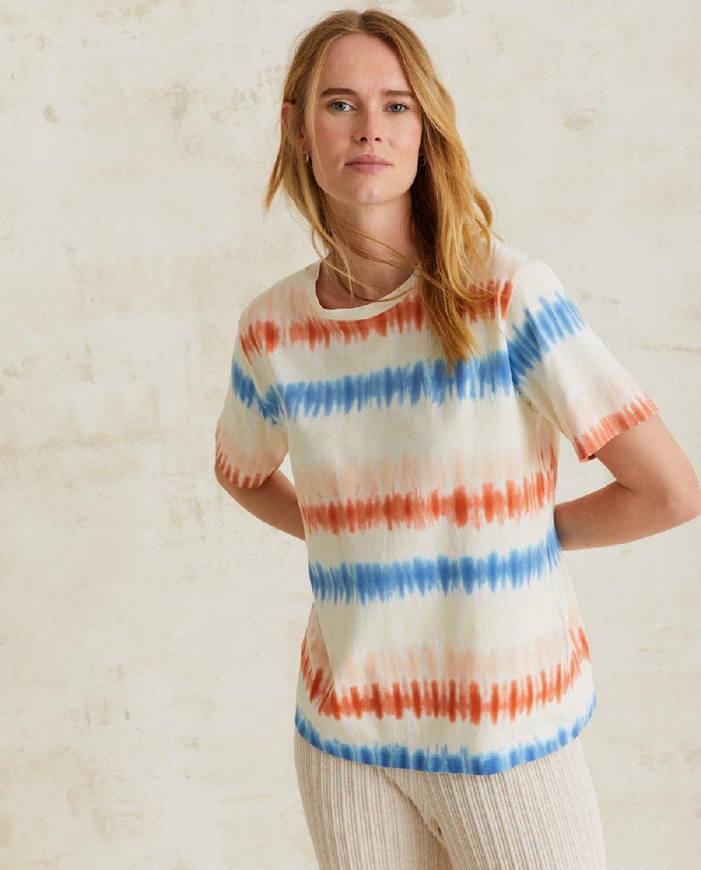 Yerse Camiseta Algodón Tie Dye Naranja