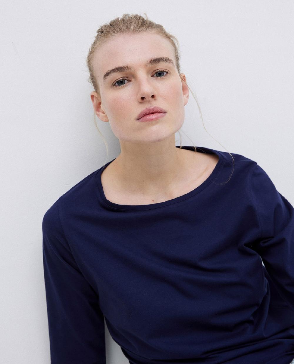 Yerse Camiseta Básica 3/4 Azul Oscuro