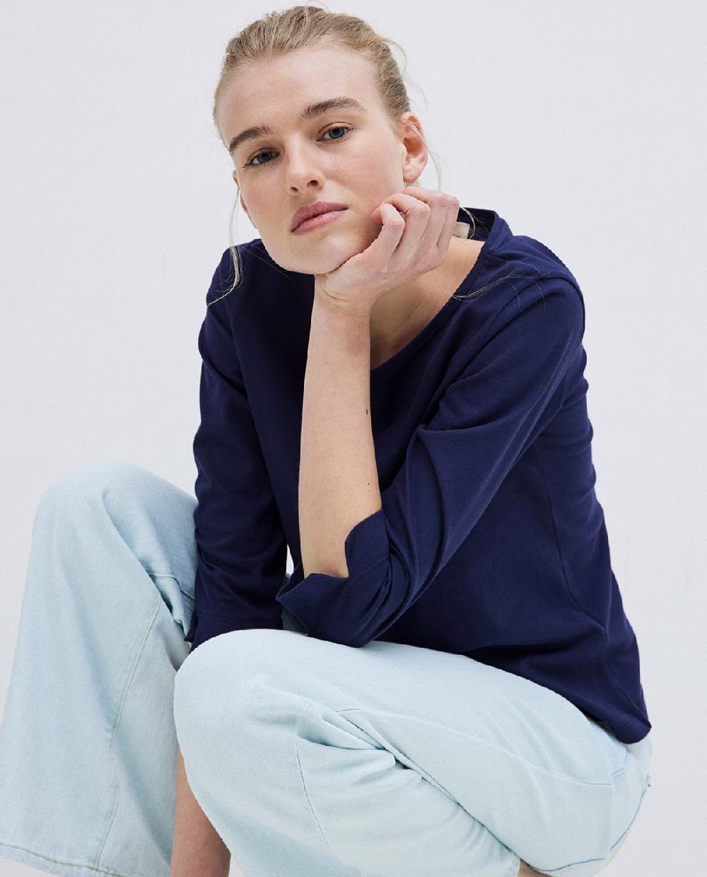 Yerse Camiseta Básica 3/4 Azul Oscuro