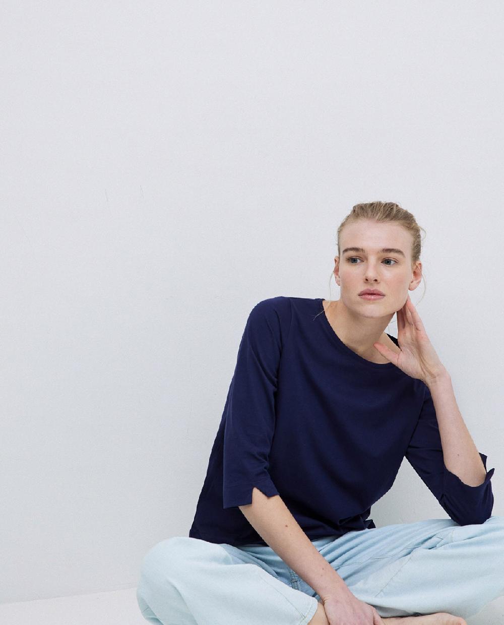 yerse Camiseta básica 3/4 azul oscuro