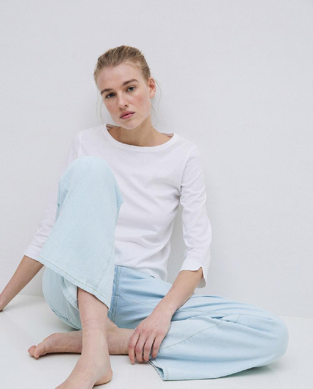 Yerse Camiseta Básica 3/4 Blanco