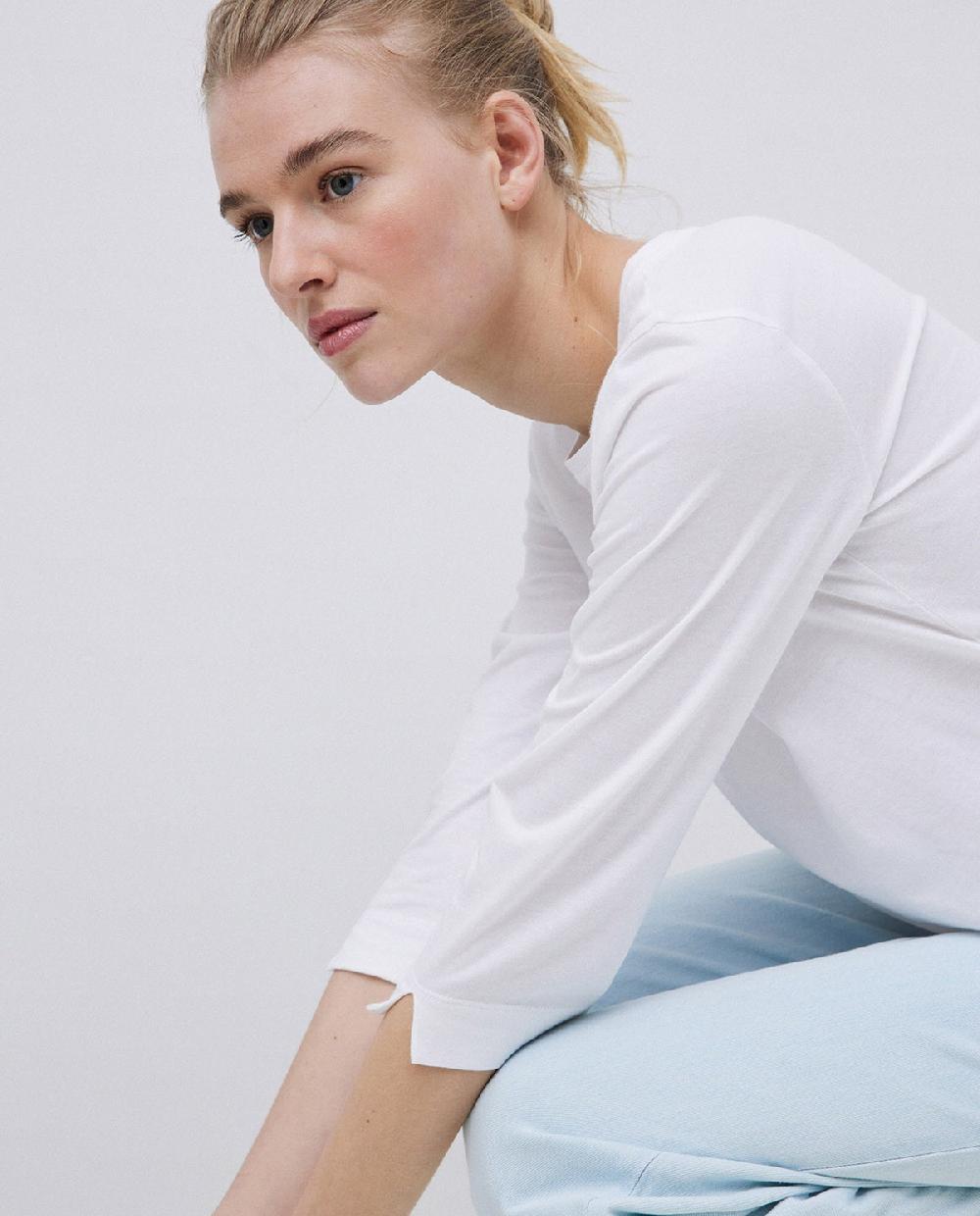 Yerse Camiseta Básica 3/4 Blanco