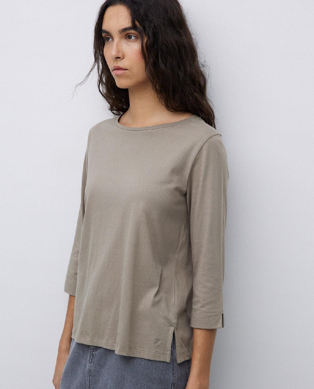 Yerse Camiseta Básica 3/4 Caqui