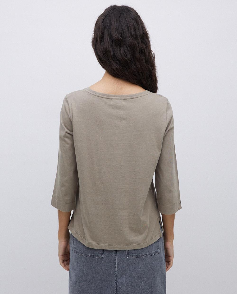 Yerse Camiseta Básica 3/4 Caqui