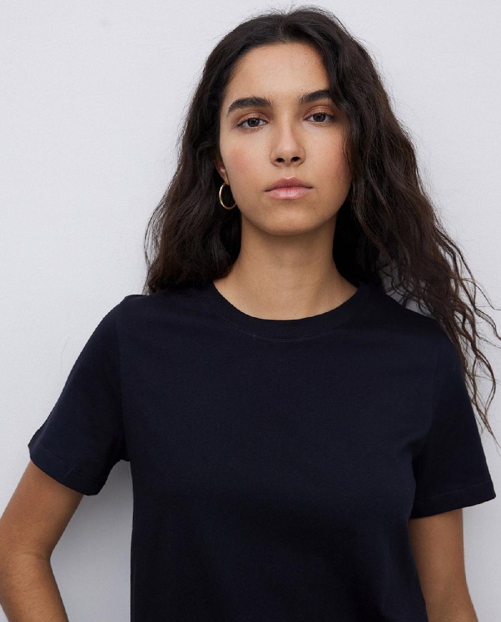 yerse Camiseta básica cuello redondo negro