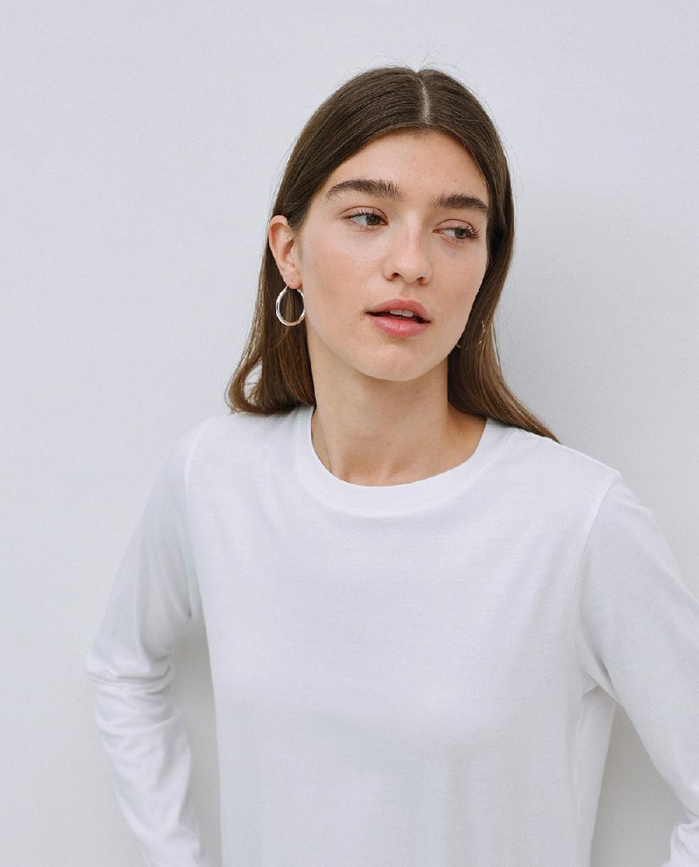 Yerse Camiseta Básica Manga Larga Blanco