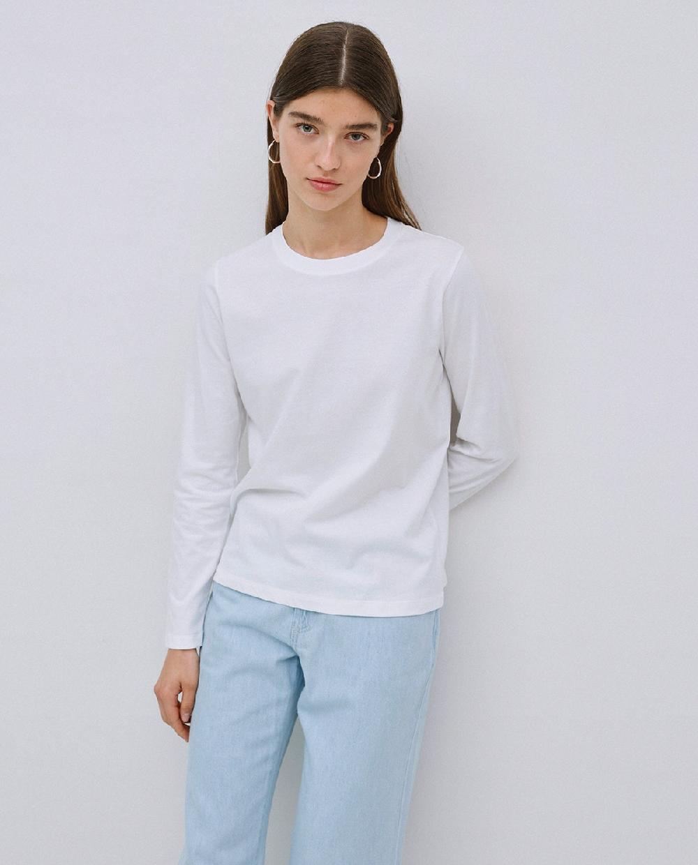 Yerse Camiseta Básica Manga Larga Blanco