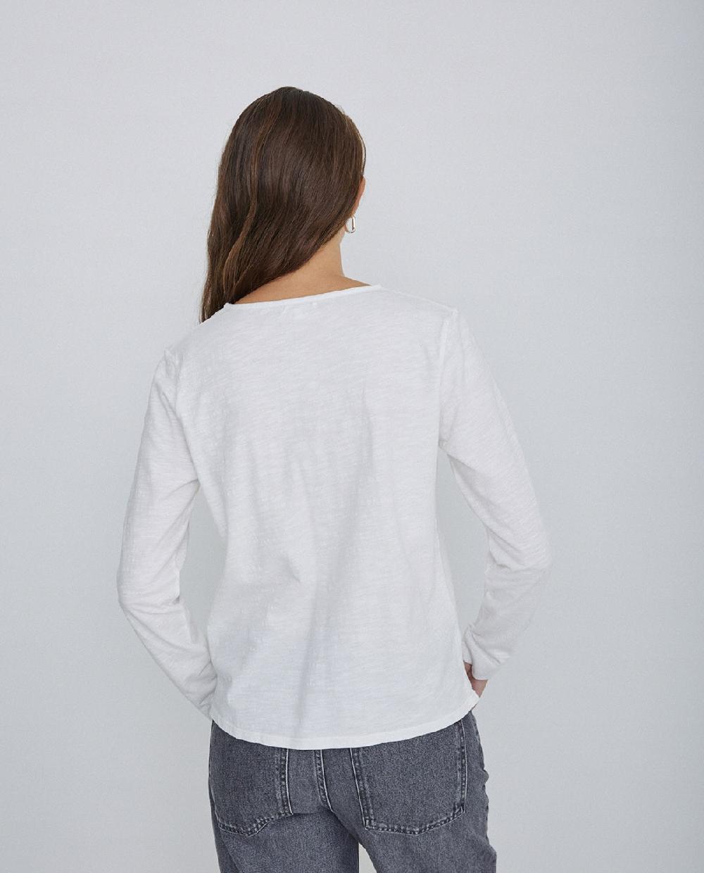 Yerse Camiseta Botones 100% Algodón Crudo