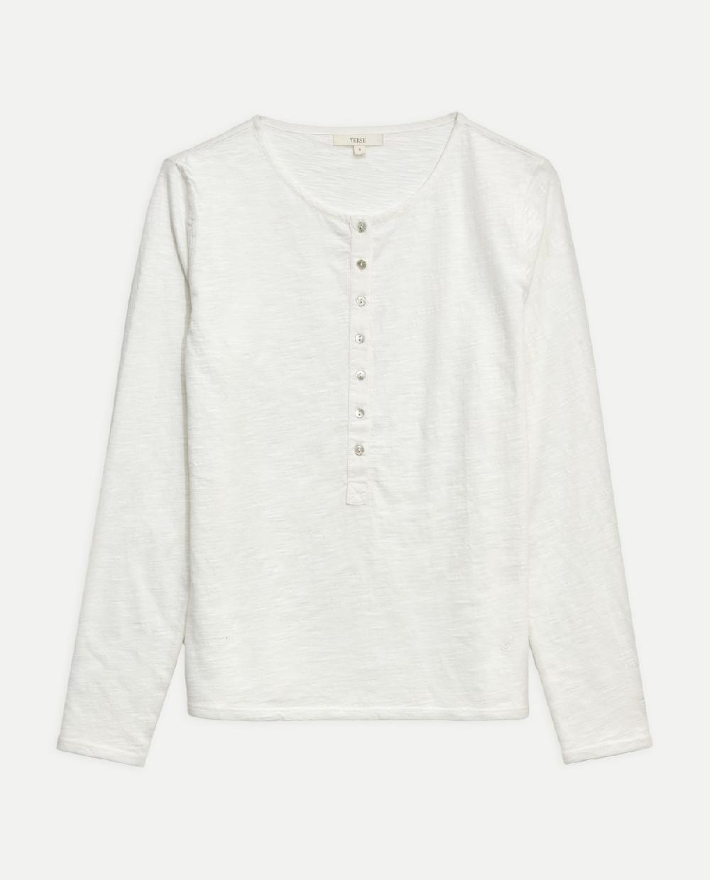 Yerse Camiseta Botones 100% Algodón Crudo
